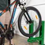 Green vandal resistant bike rack