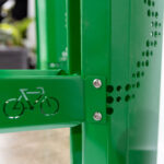 Green vandal resistant bike rack